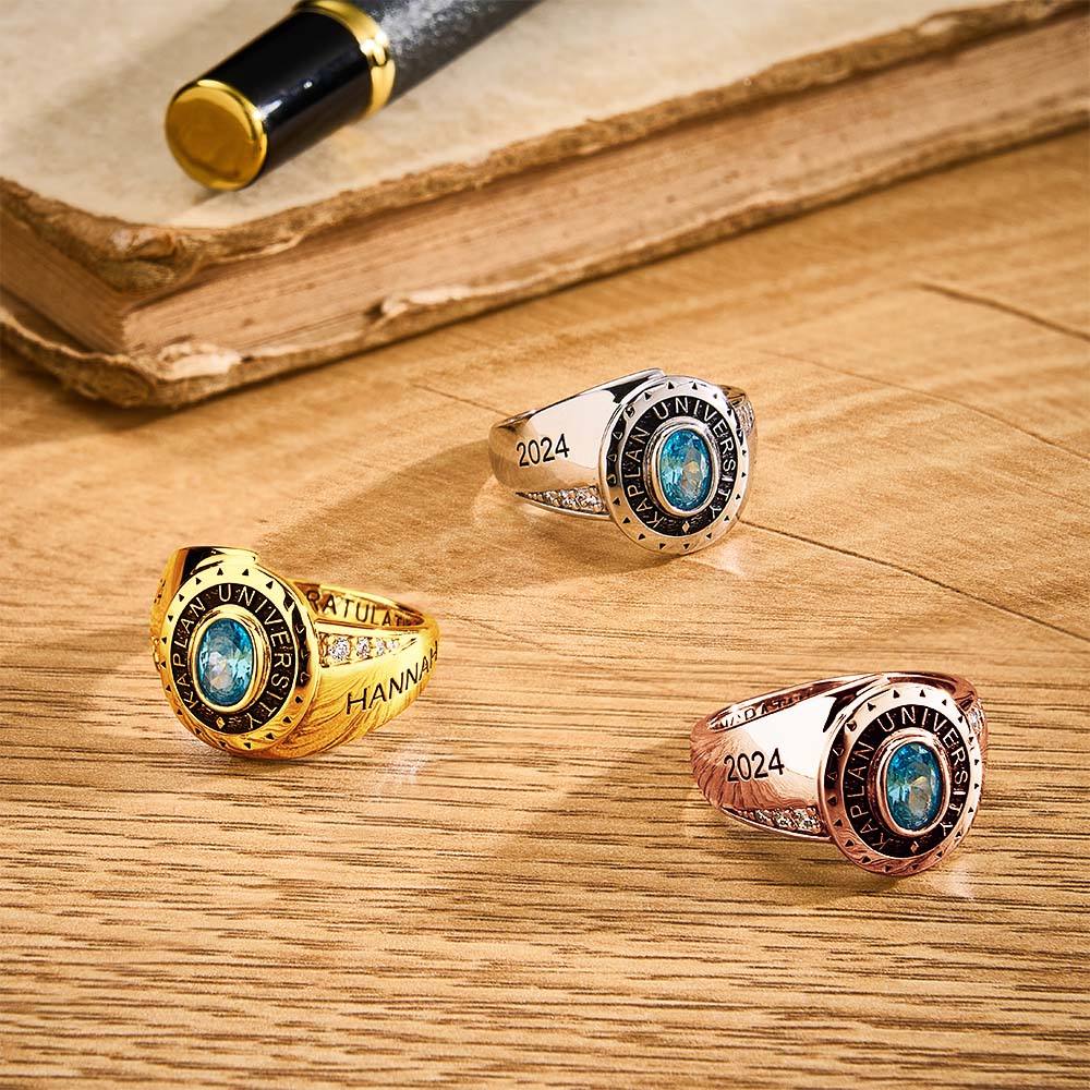 Personalized Birthstone Graduation Ring Graduation Gift for Class of 2025 Graduates