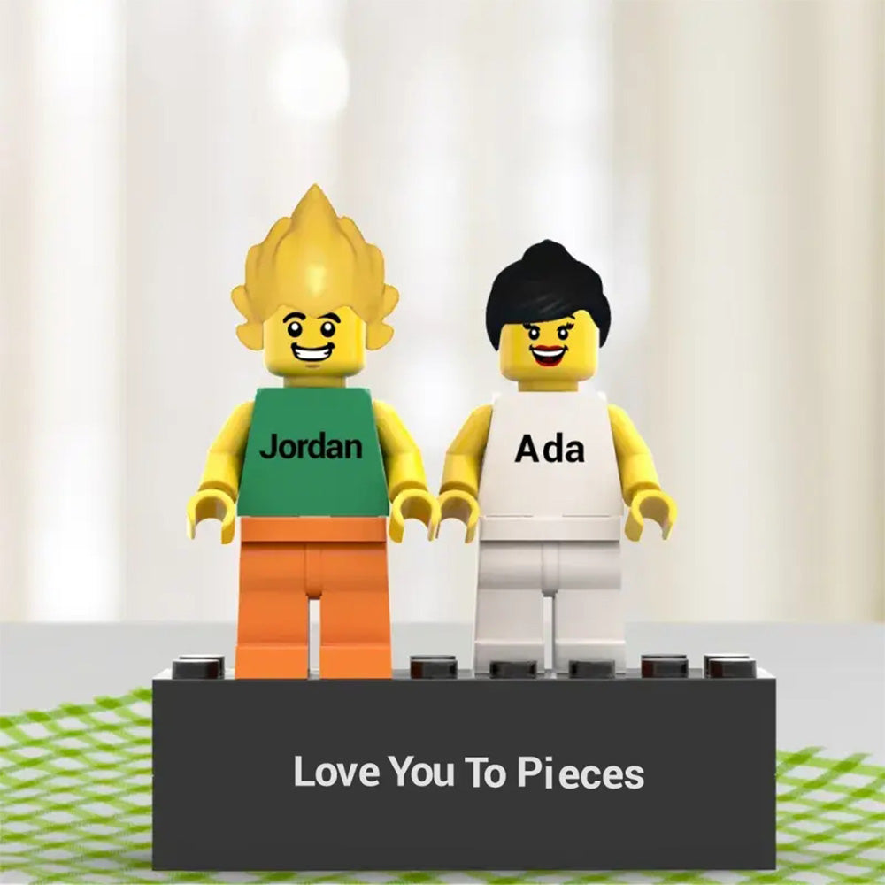 Couple Minifig Personalized With Engraved Base and Display Box Gift For Lovers On Special Day