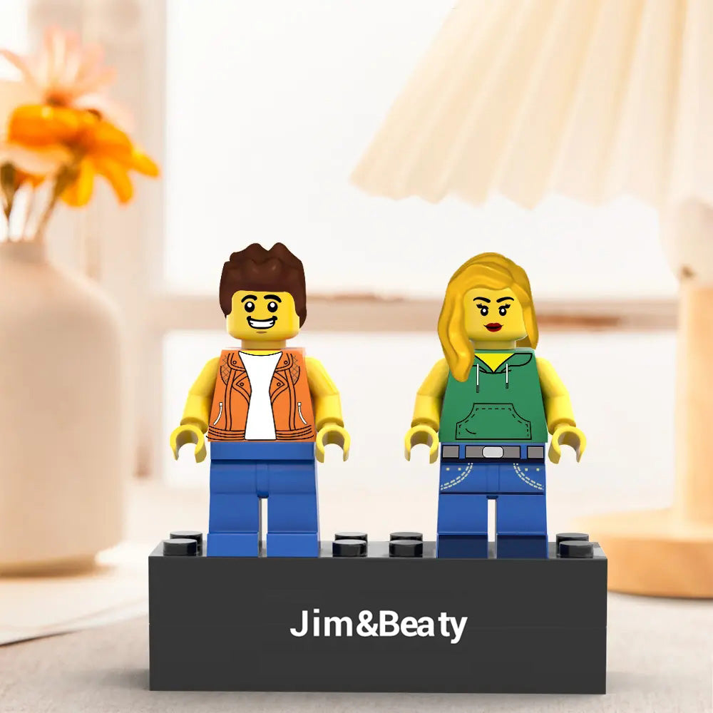 Couple Minifig Personalized With Engraved Base and Display Box Gift For Lovers On Special Day