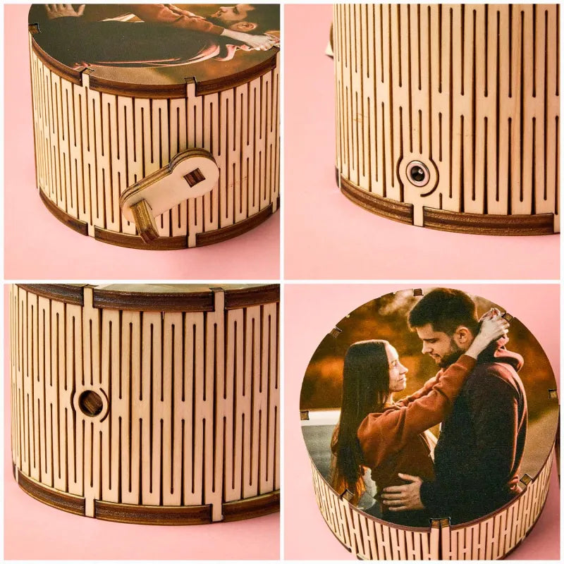Photo Music Box™ – Hand-Crank Custom Keepsake | Romantic Gift for Her