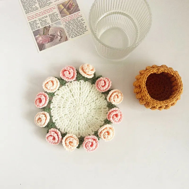 Bloom Coaster™ – Handmade Crochet Flower Gift | Cozy Home