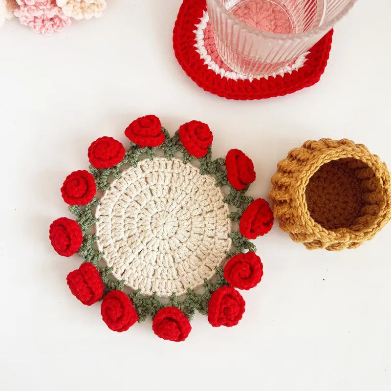 Bloom Coaster™ – Handmade Crochet Flower Gift | Cozy Home