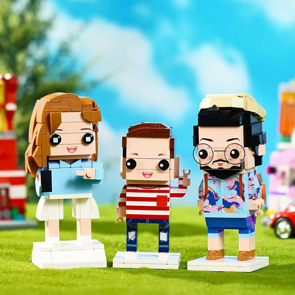 Personalized Photo Brick Figure For Single, Two or Three Person