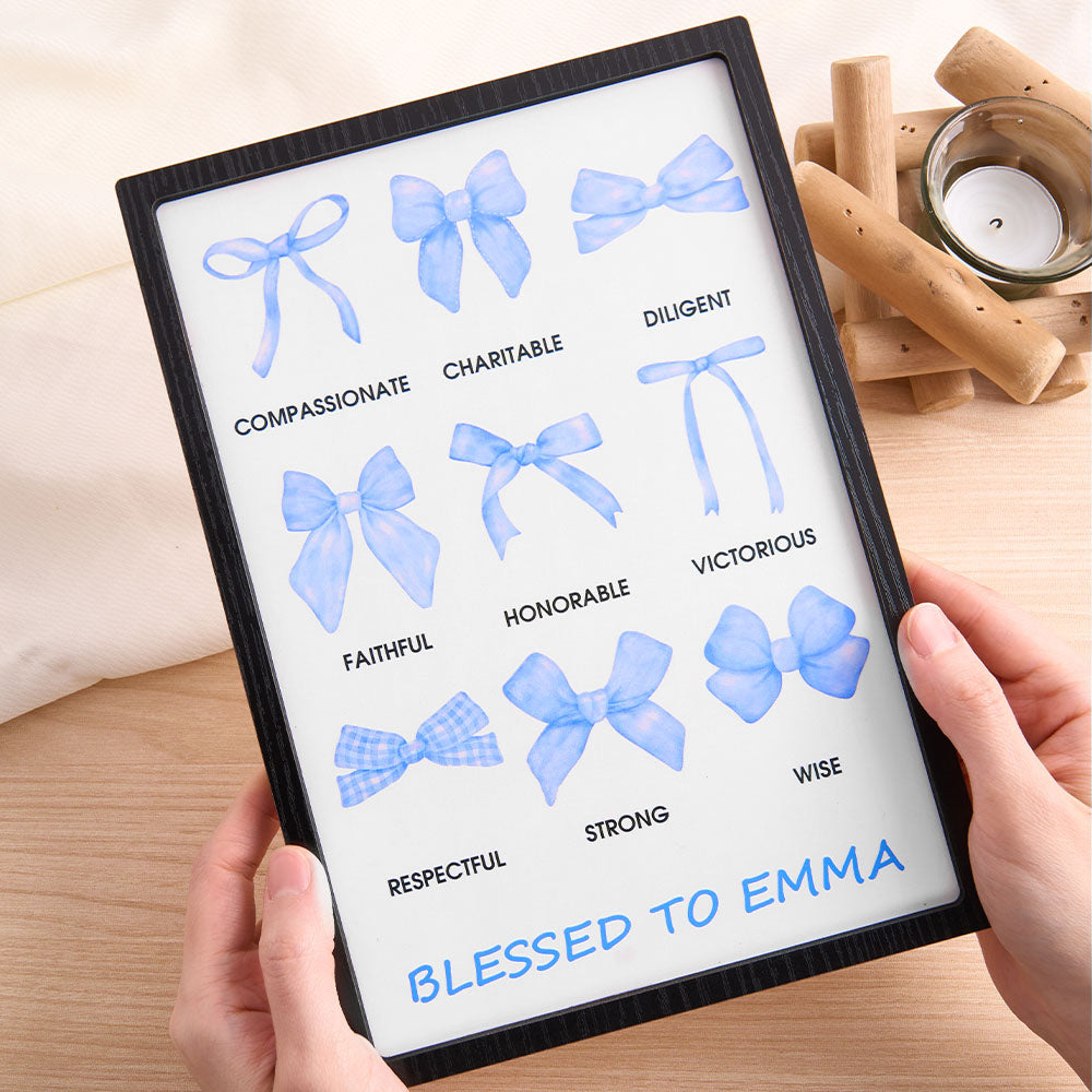 Faith Plaque™ – Personalized Wooden Bow with Bible Verse | Religious Gift for Her