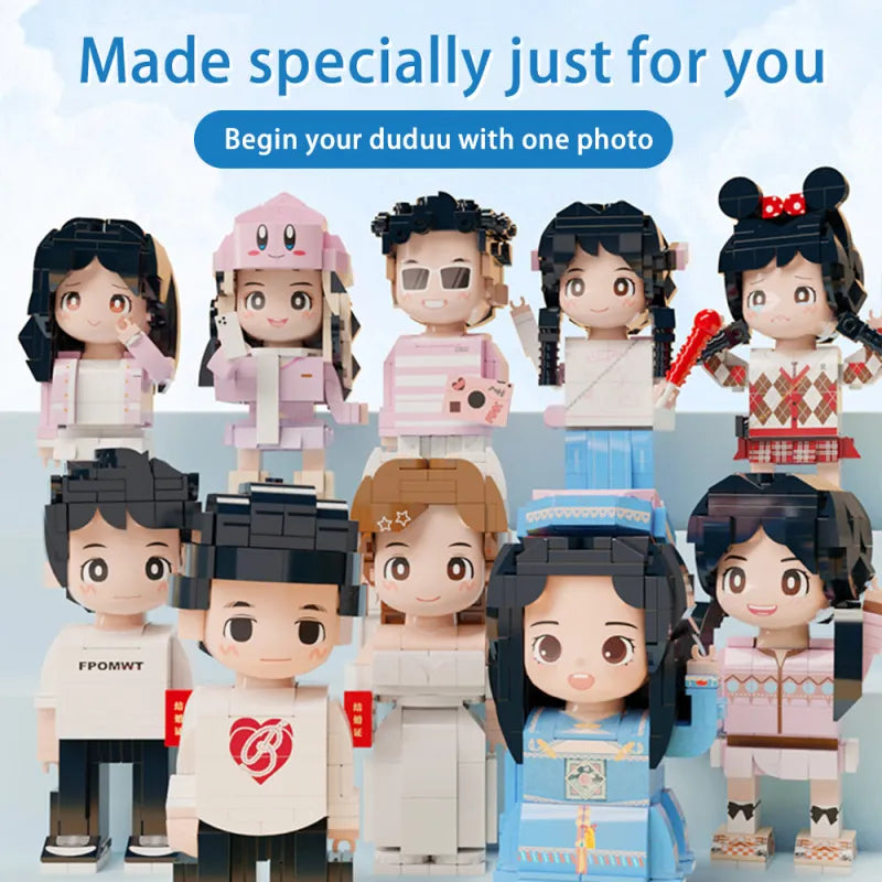 Duddu Brick Buddy™ – Full-Body Custom Mini Figure | Personalized Gift for Him