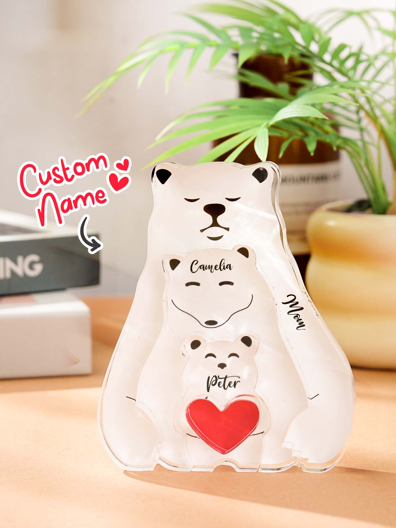 Family Bear Puzzle™ – Personalized Wooden Block Gift | Family Gift for Parents