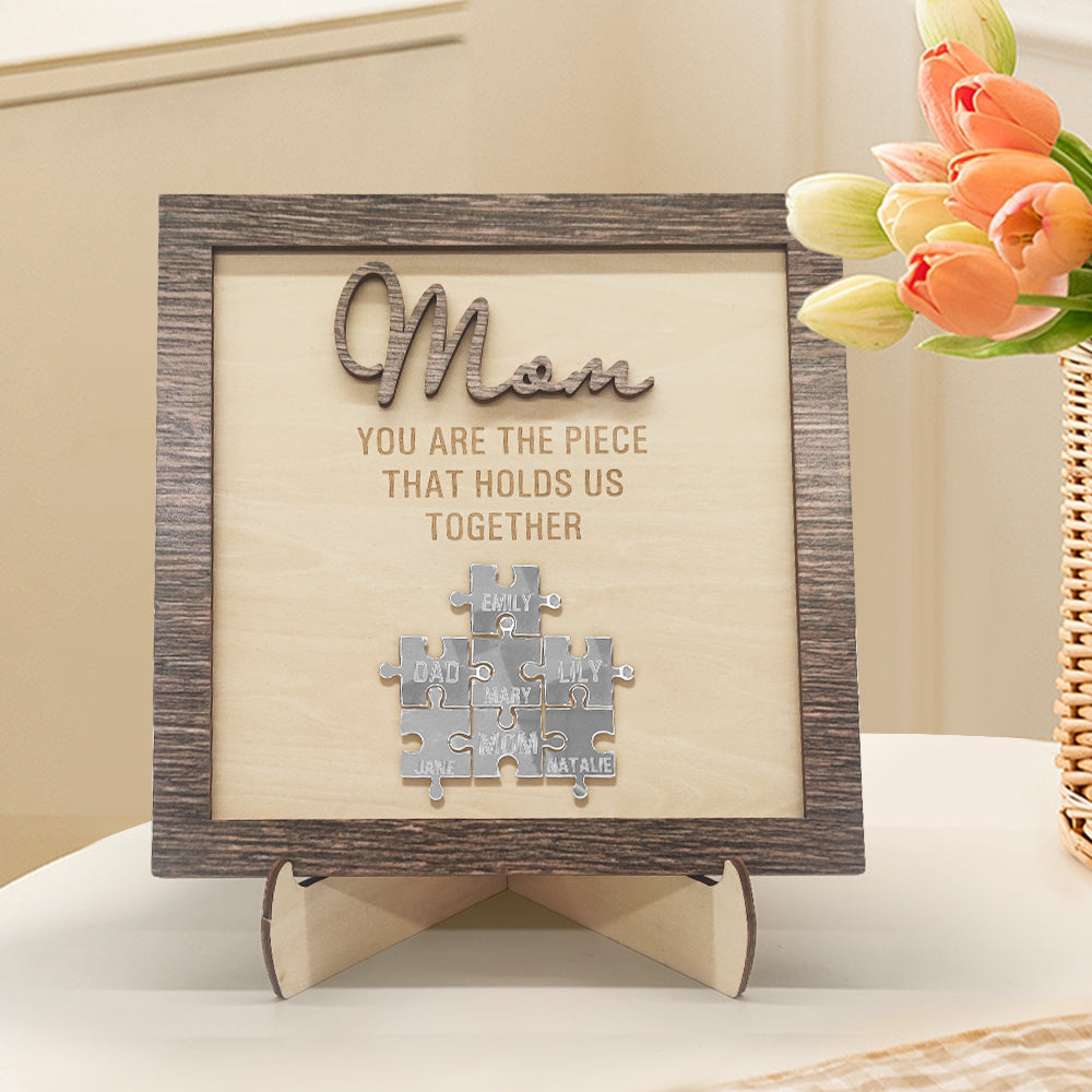Personalised Mom Puzzle Plaque You Are the Piece That Holds Us Together Mother's Day Gift