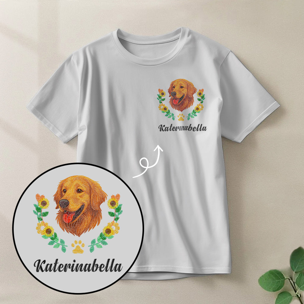 Custom Pet T-Shirt™ – Personalized Name & Wreath Design | Gift for Pet Lovers