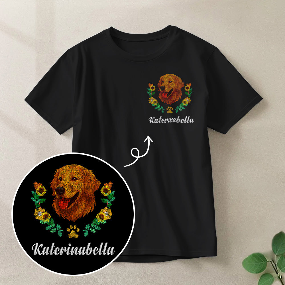 Custom Pet T-Shirt™ – Personalized Name & Wreath Design | Gift for Pet Lovers