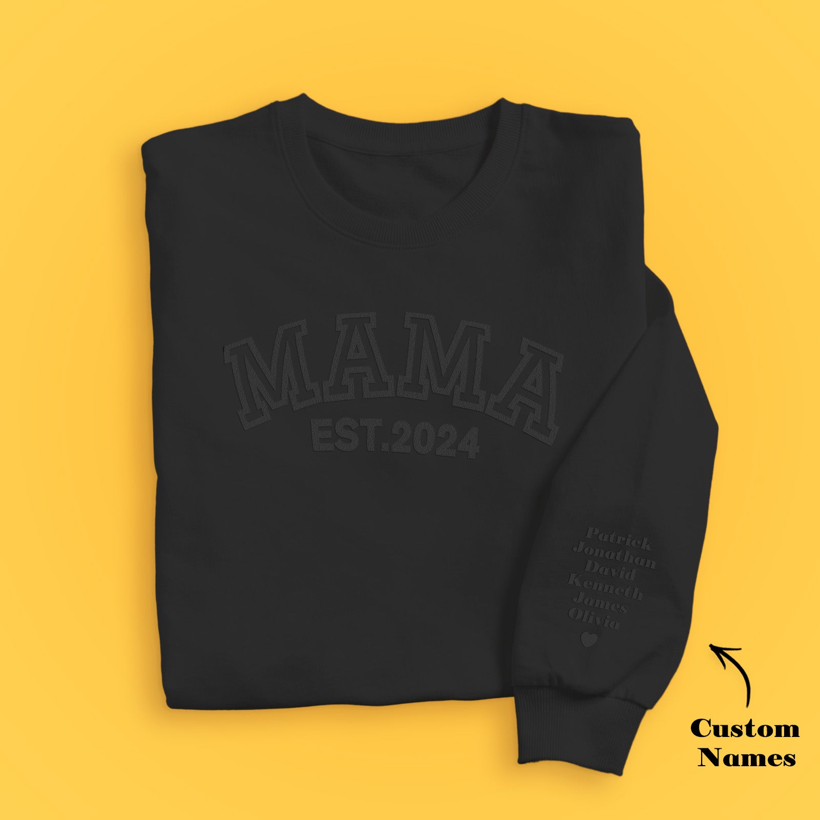 Custom Name Puff Print Mama Sweatshirt EST 2025 Sweatshirt Mother's Day Gift