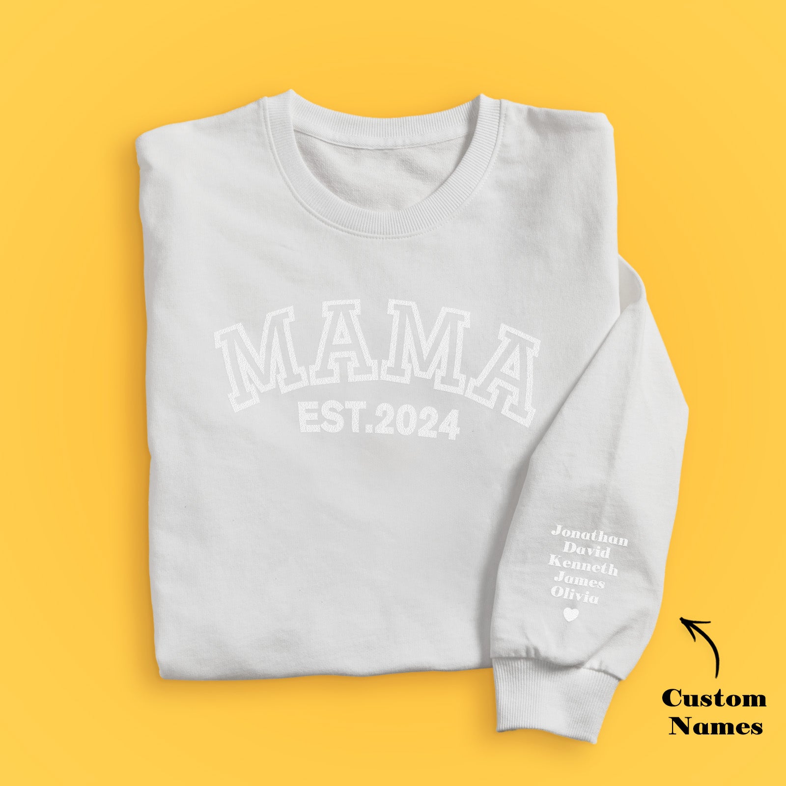 Custom Name Puff Print Mama Sweatshirt EST 2025 Sweatshirt Mother's Day Gift