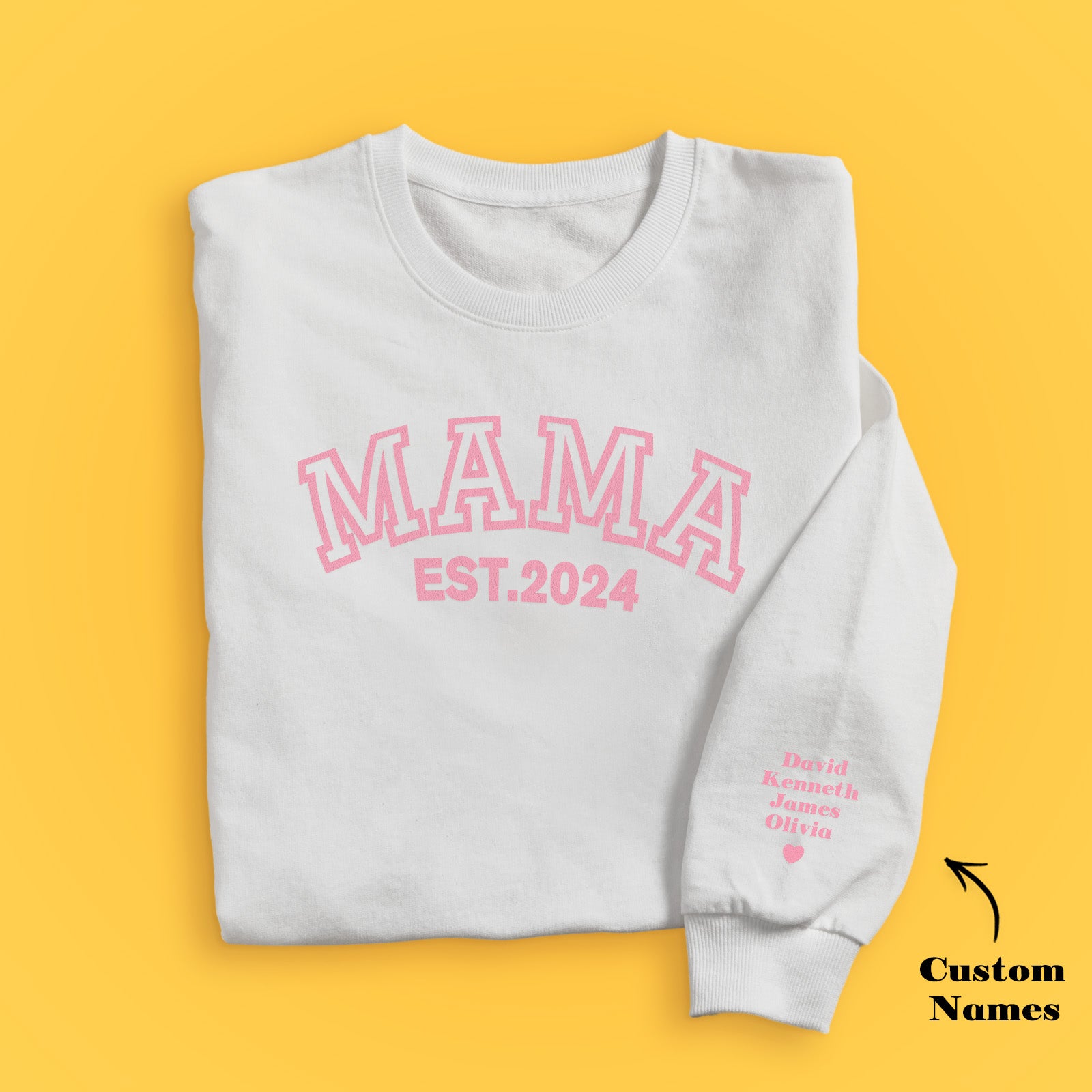 Custom Name Puff Print Mama Sweatshirt EST 2025 Sweatshirt Mother's Day Gift
