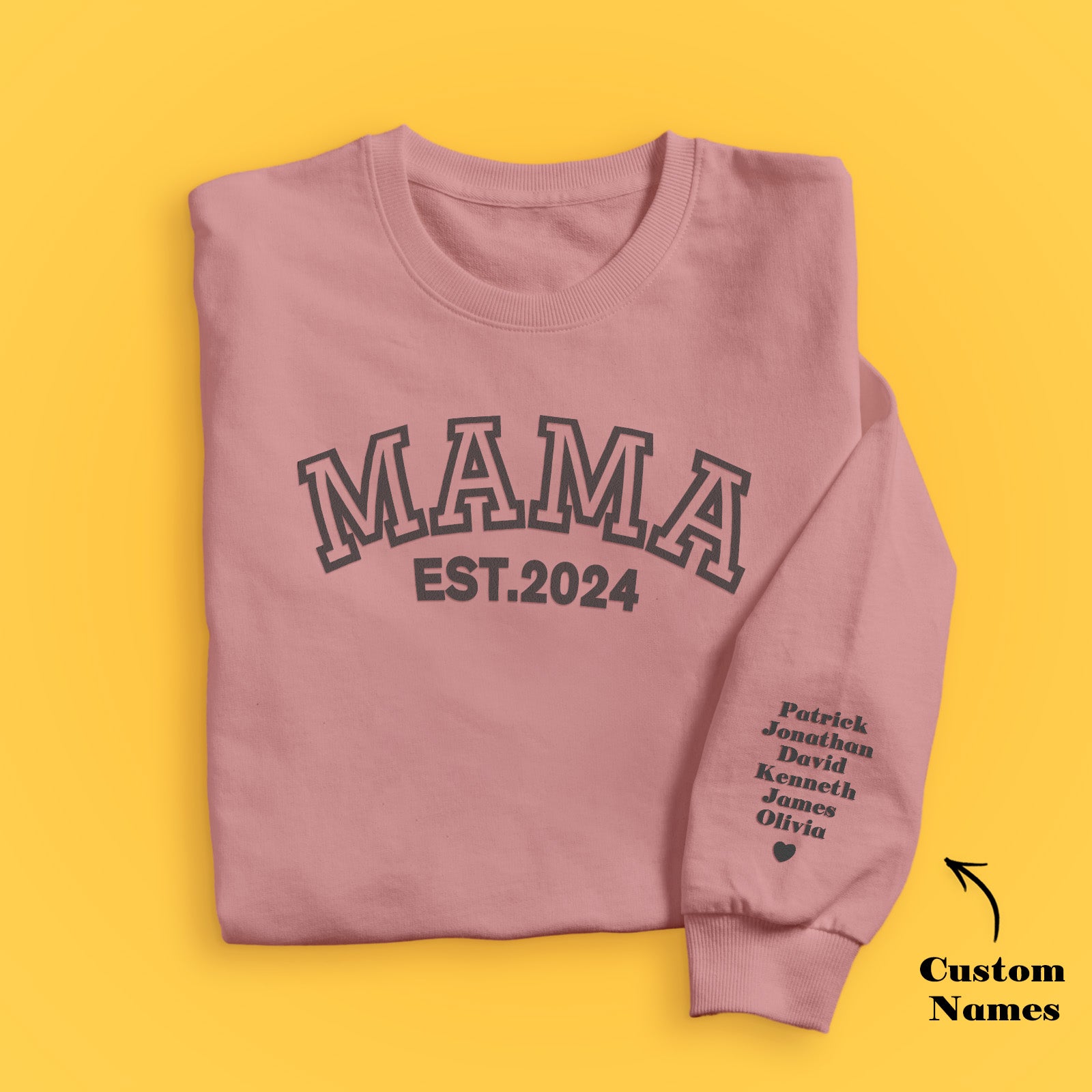 Custom Name Puff Print Mama Sweatshirt EST 2025 Sweatshirt Mother's Day Gift