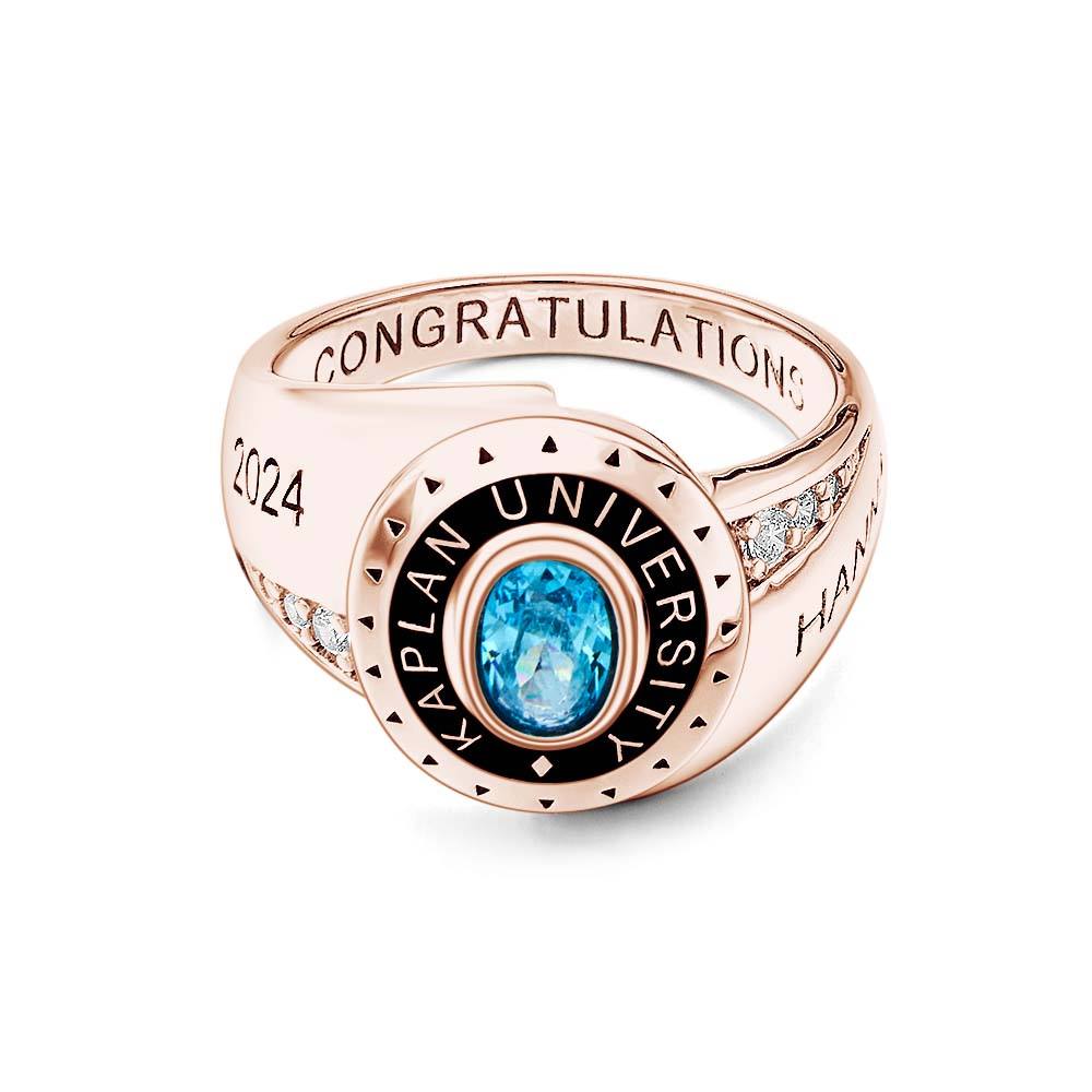 Personalized Birthstone Graduation Ring Graduation Gift for Class of 2025 Graduates