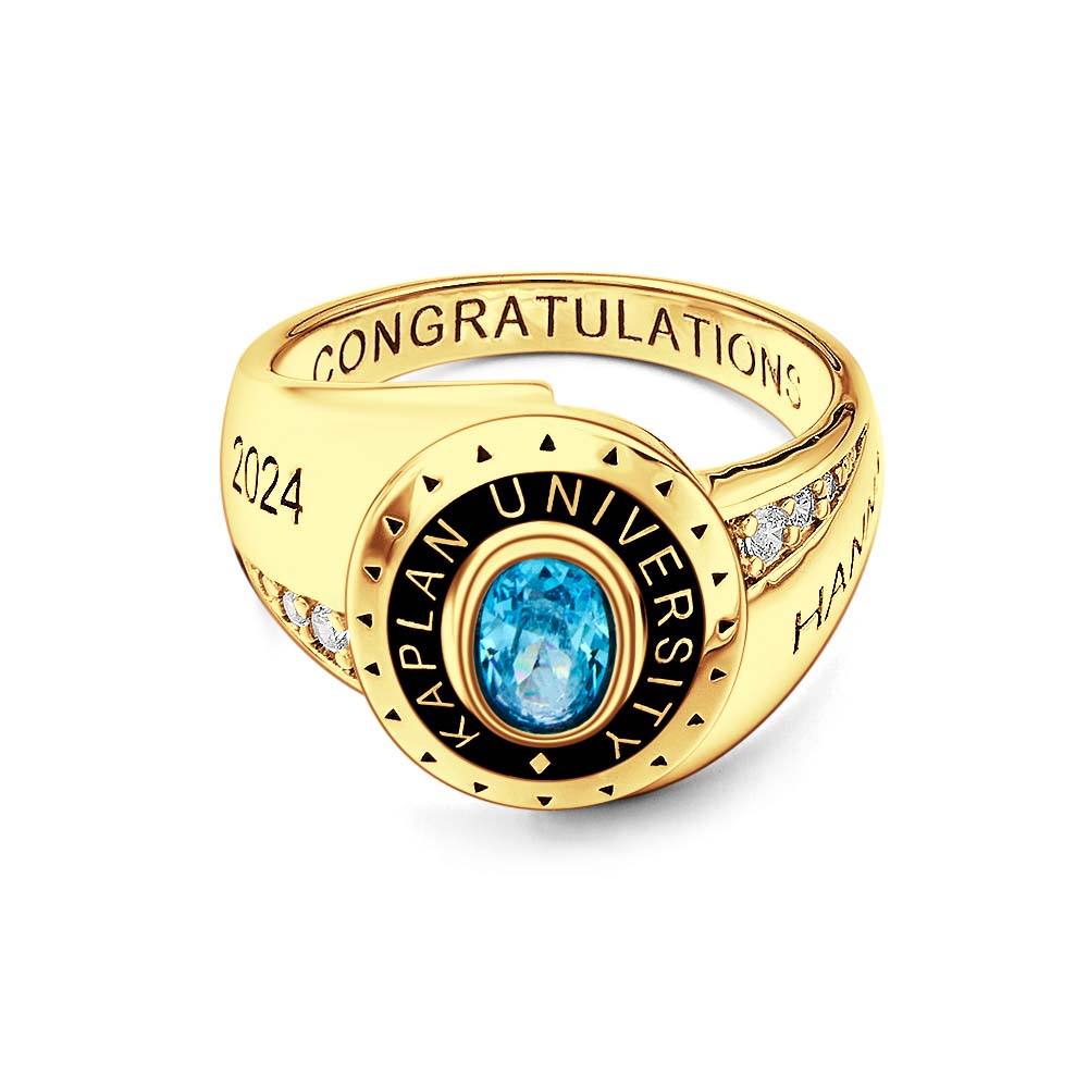 Personalized Birthstone Graduation Ring Graduation Gift for Class of 2025 Graduates