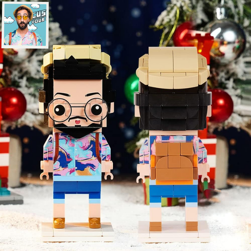 Personalized Photo Brick Figure For Single, Two or Three Person