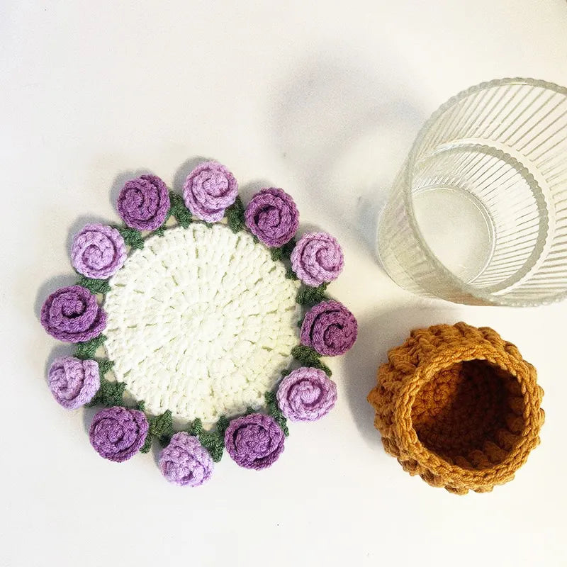 Bloom Coaster™ – Handmade Crochet Flower Gift | Cozy Home