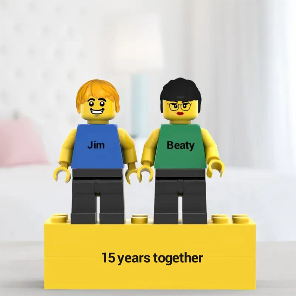 Couple Minifig Personalized With Engraved Base and Display Box Gift For Lovers On Special Day