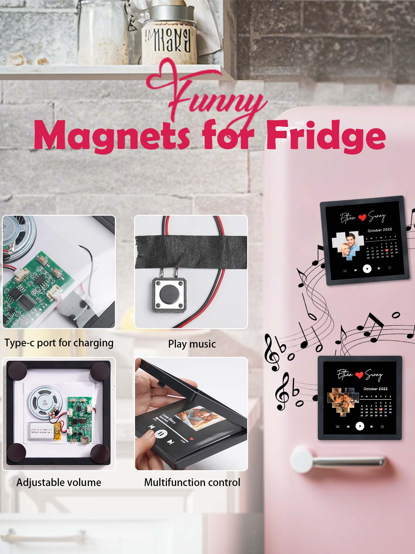 Memory Magnet™ – Personalized Photo Calendar with Music | Unique Gift for Family