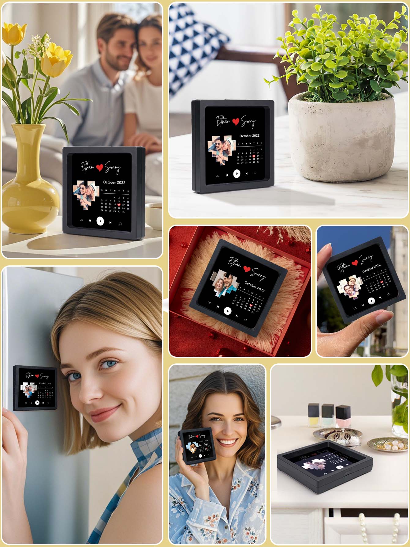 Memory Magnet™ – Personalized Photo Calendar with Music | Unique Gift for Family