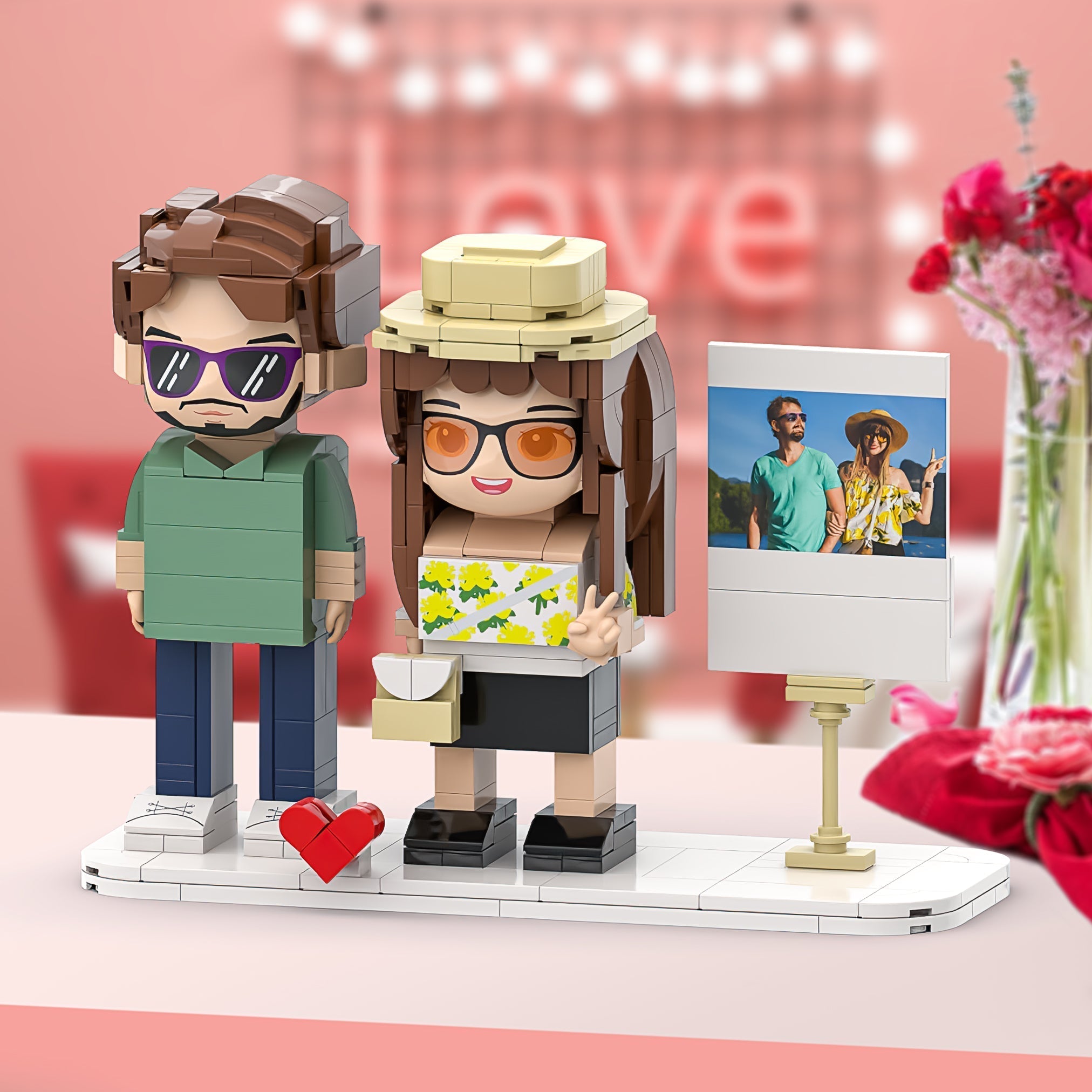 Personalized Photo Brick Figure For Single, Two or Three Person