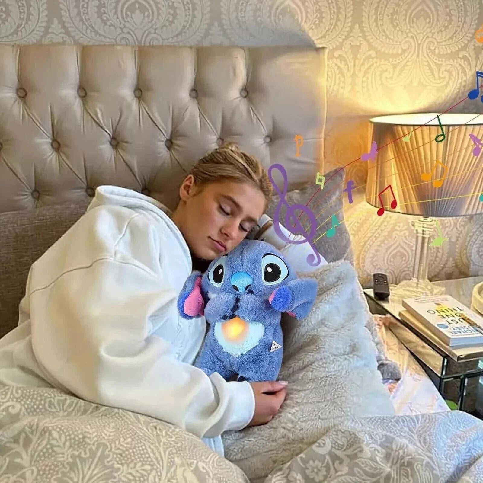 Stitch Comfort Plush – Breathing Toy with Lights & Lullabies | Anxiety Relief Plush for Kids & Adults