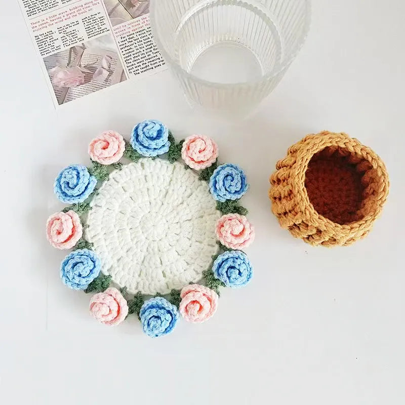 Bloom Coaster™ – Handmade Crochet Flower Gift | Cozy Home