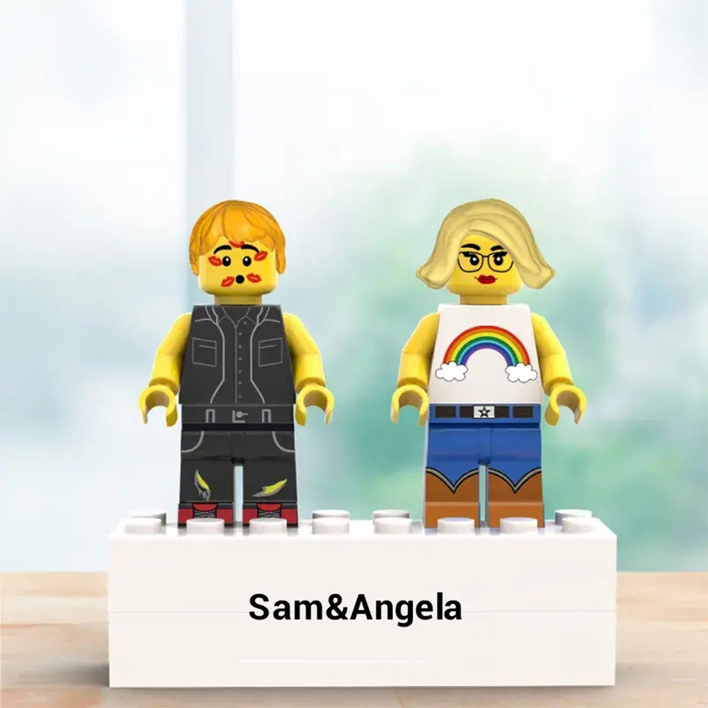 Couple Minifig Personalized With Engraved Base and Display Box Gift For Lovers On Special Day