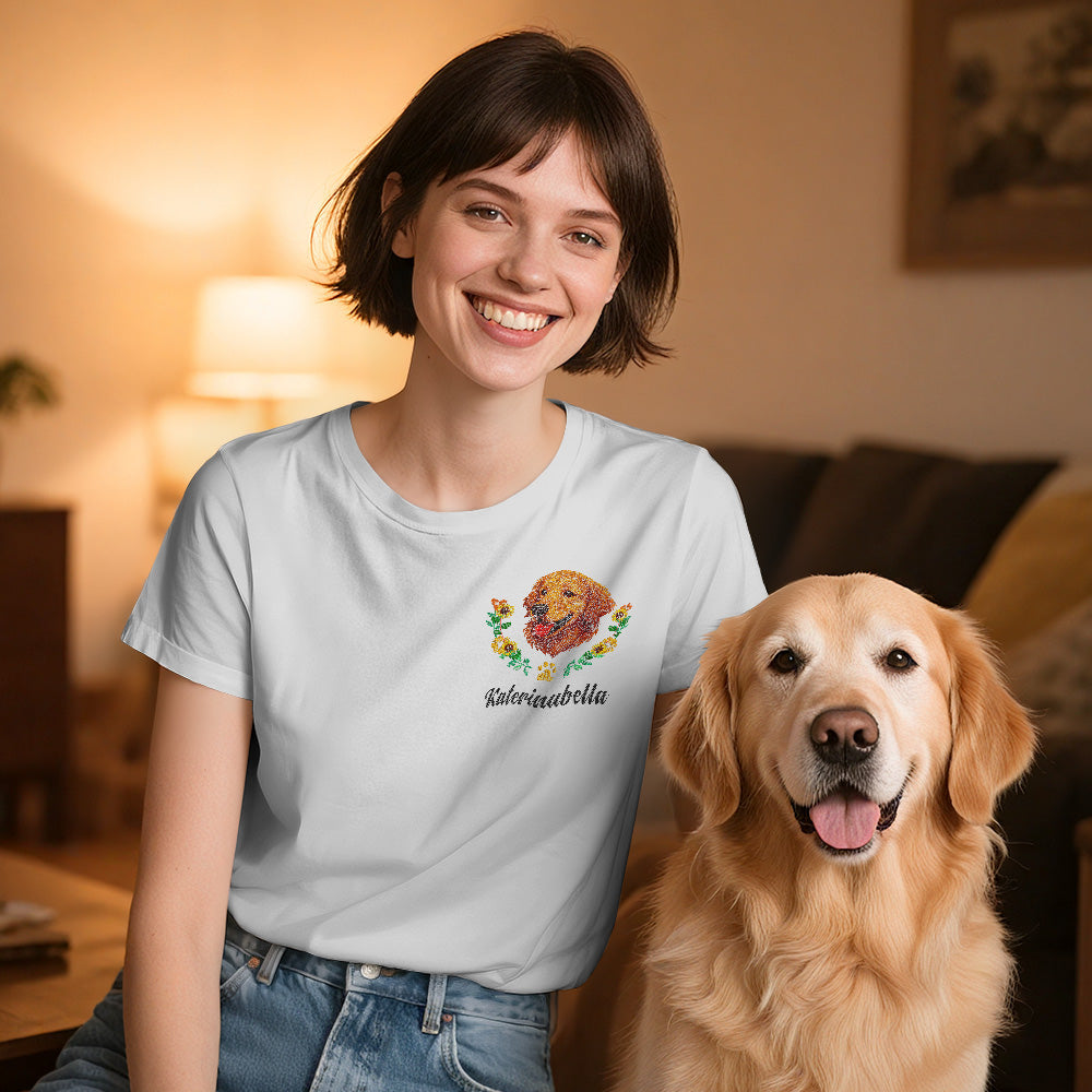 Custom Pet T-Shirt™ – Personalized Name & Wreath Design | Gift for Pet Lovers