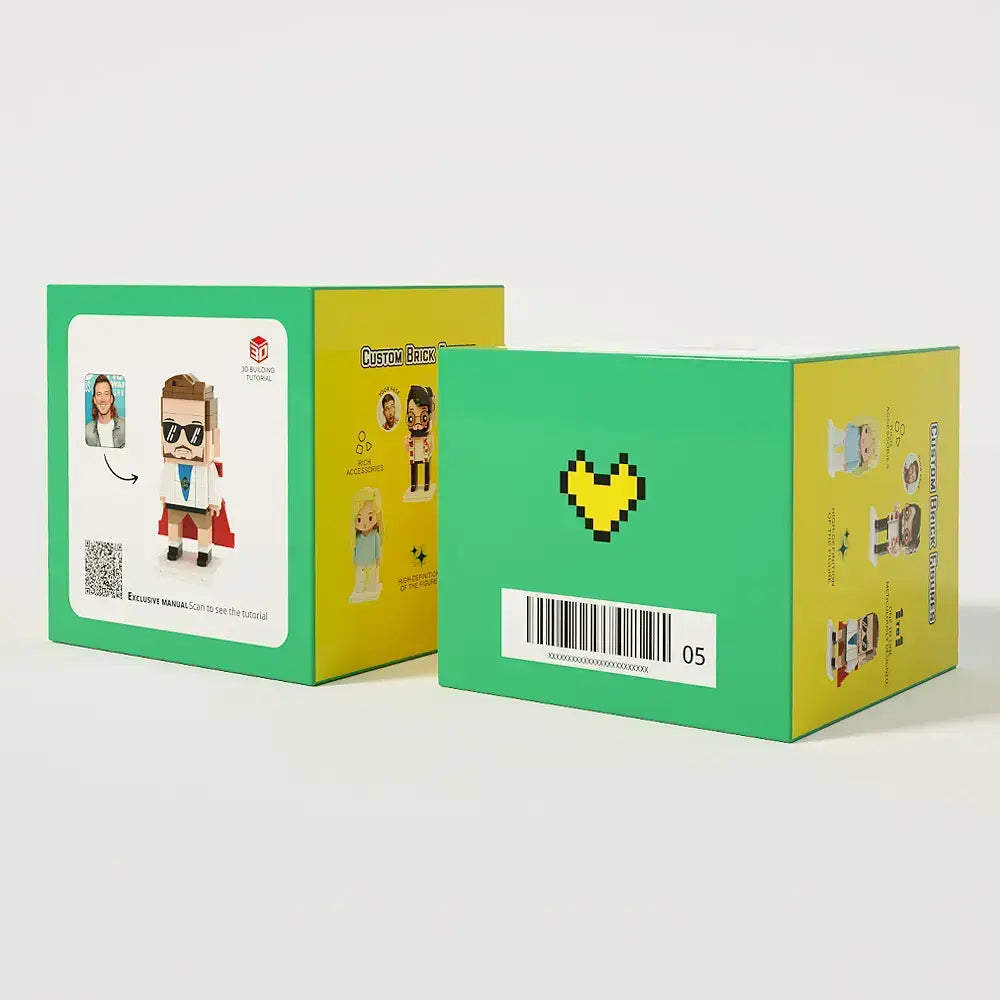 Customizable Cute Brick Figures Personalized Brick Figures with Dog Small Particle Block Toy Full Body