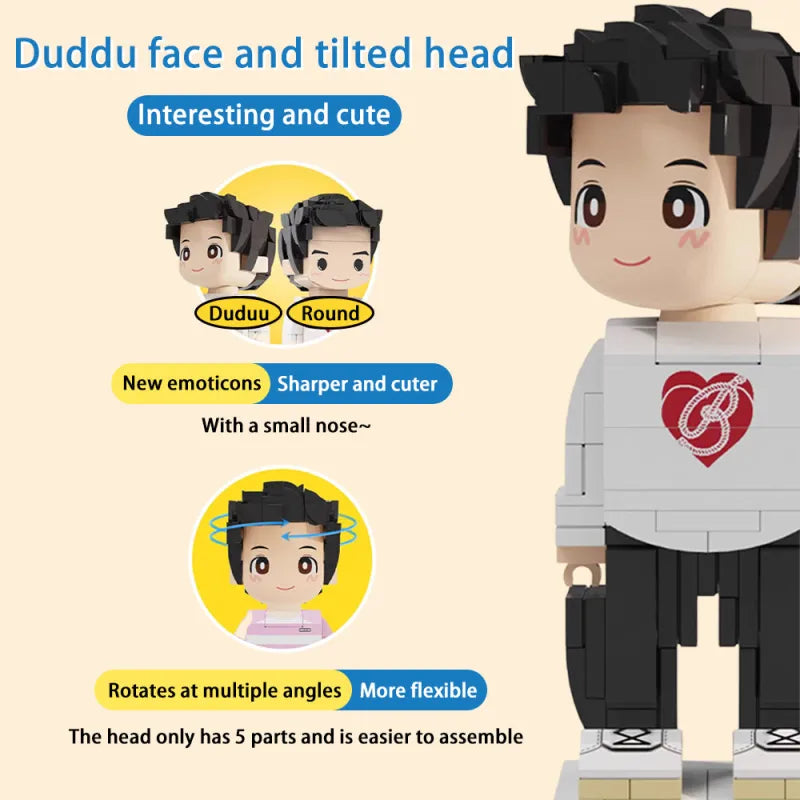 Duddu Brick Buddy™ – Full-Body Custom Mini Figure | Personalized Gift for Him