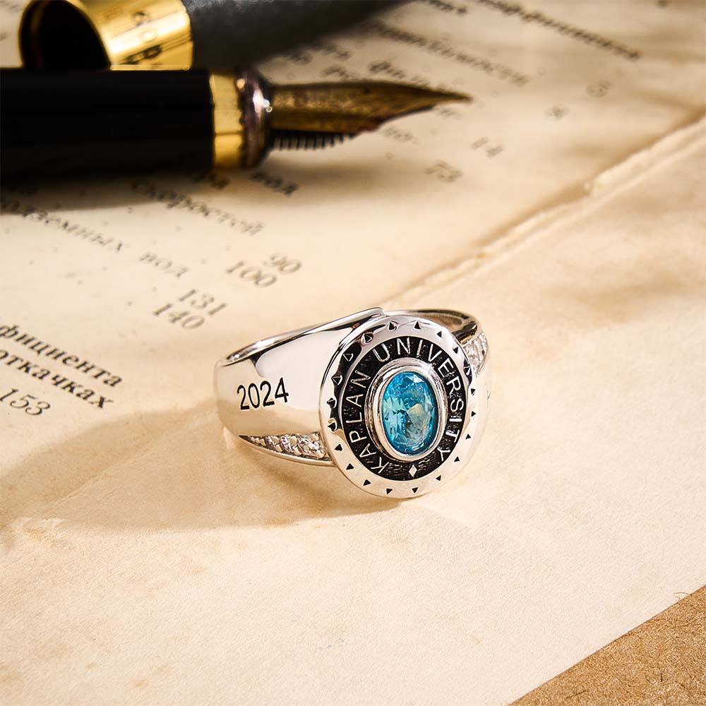 Personalized Birthstone Graduation Ring Graduation Gift for Class of 2025 Graduates