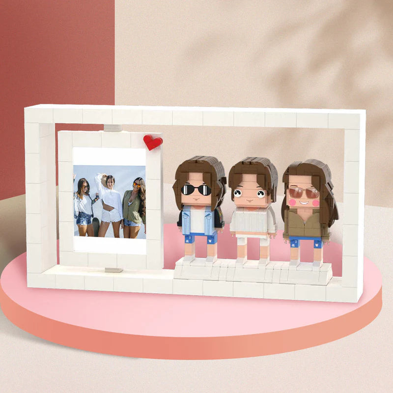 Personalized Photo Brick Figure For Single, Two or Three Person