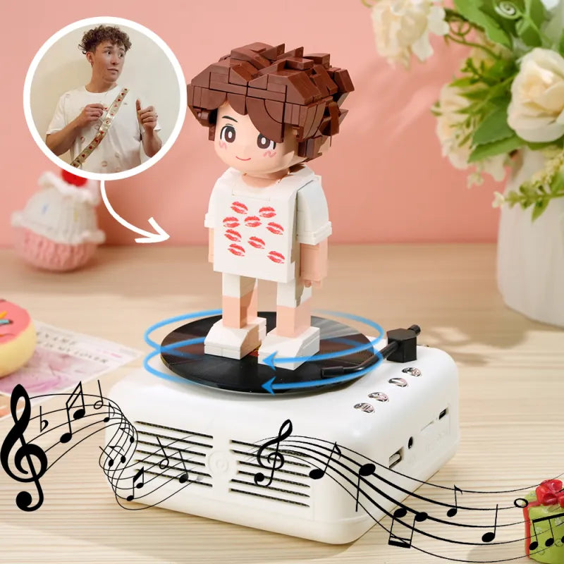 Brick Speaker Buddy™ – Custom Figure with Music Base | Fun Gift for Him