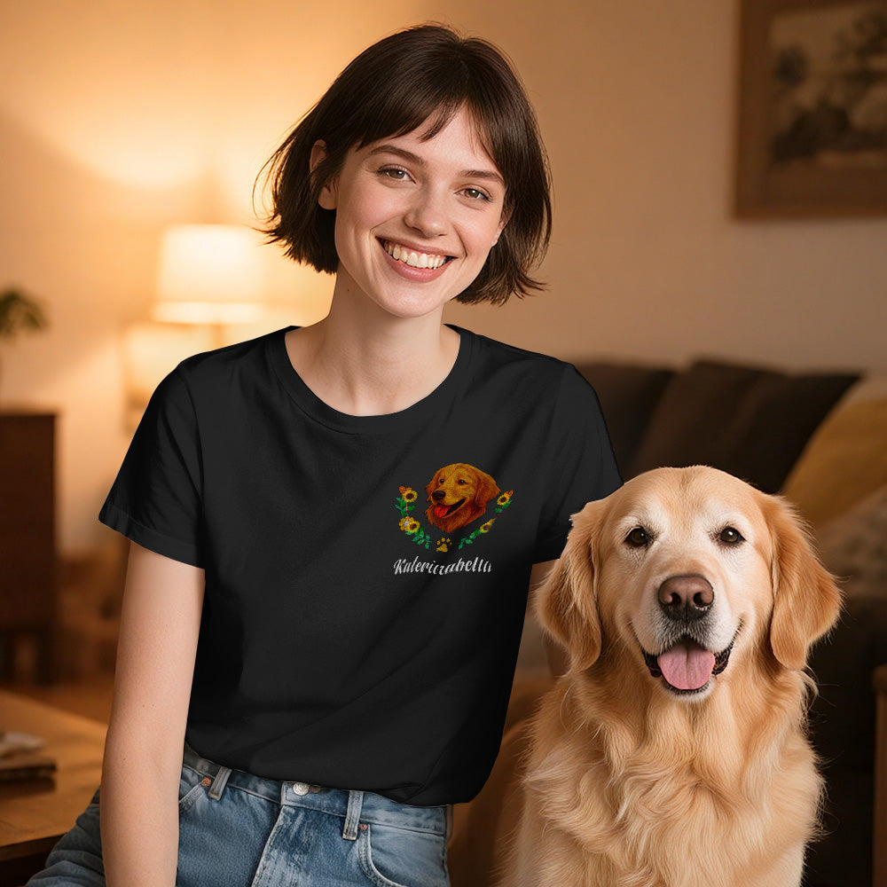 Custom Pet T-Shirt™ – Personalized Name & Wreath Design | Gift for Pet Lovers