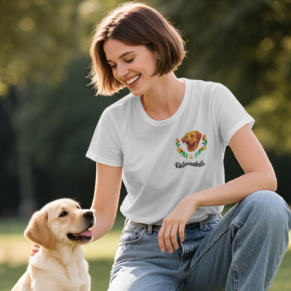 Custom Pet T-Shirt™ – Personalized Name & Wreath Design | Gift for Pet Lovers
