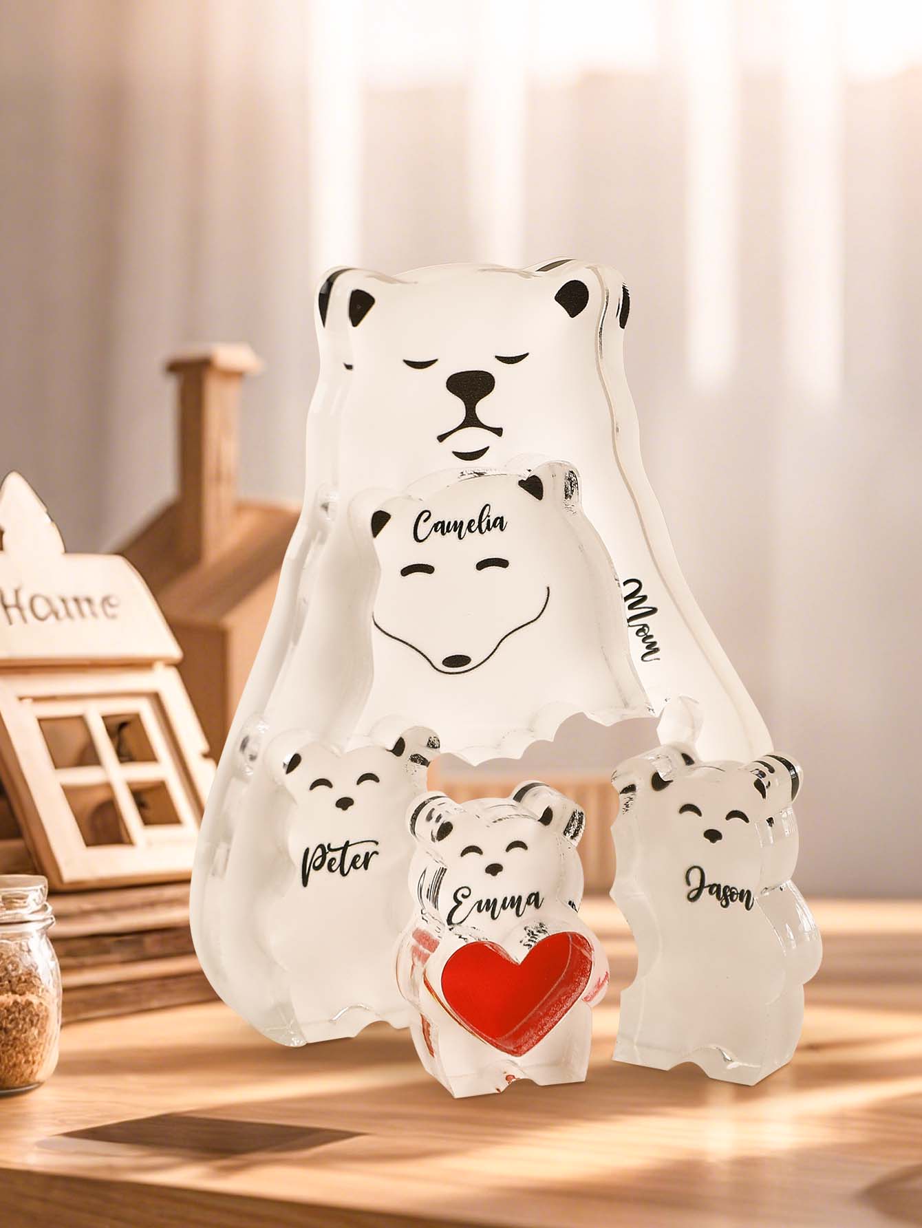 Family Bear Puzzle™ – Personalized Wooden Block Gift | Family Gift for Parents