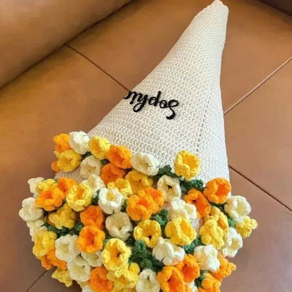 Rose Blanket™ – Hand-Knitted with Custom Name | Cozy Personalized Gift for Mom or Grandma