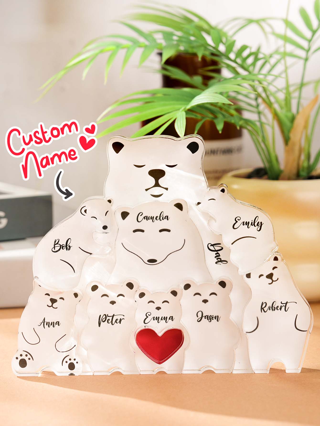 Family Bear Puzzle™ – Personalized Wooden Block Gift | Family Gift for Parents