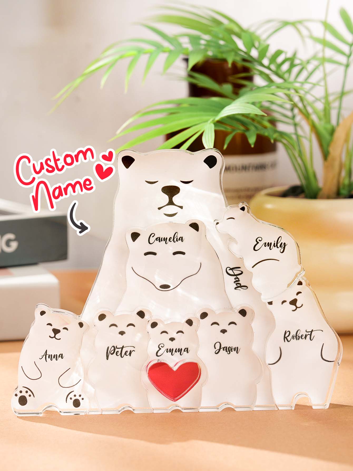 Family Bear Puzzle™ – Personalized Wooden Block Gift | Family Gift for Parents