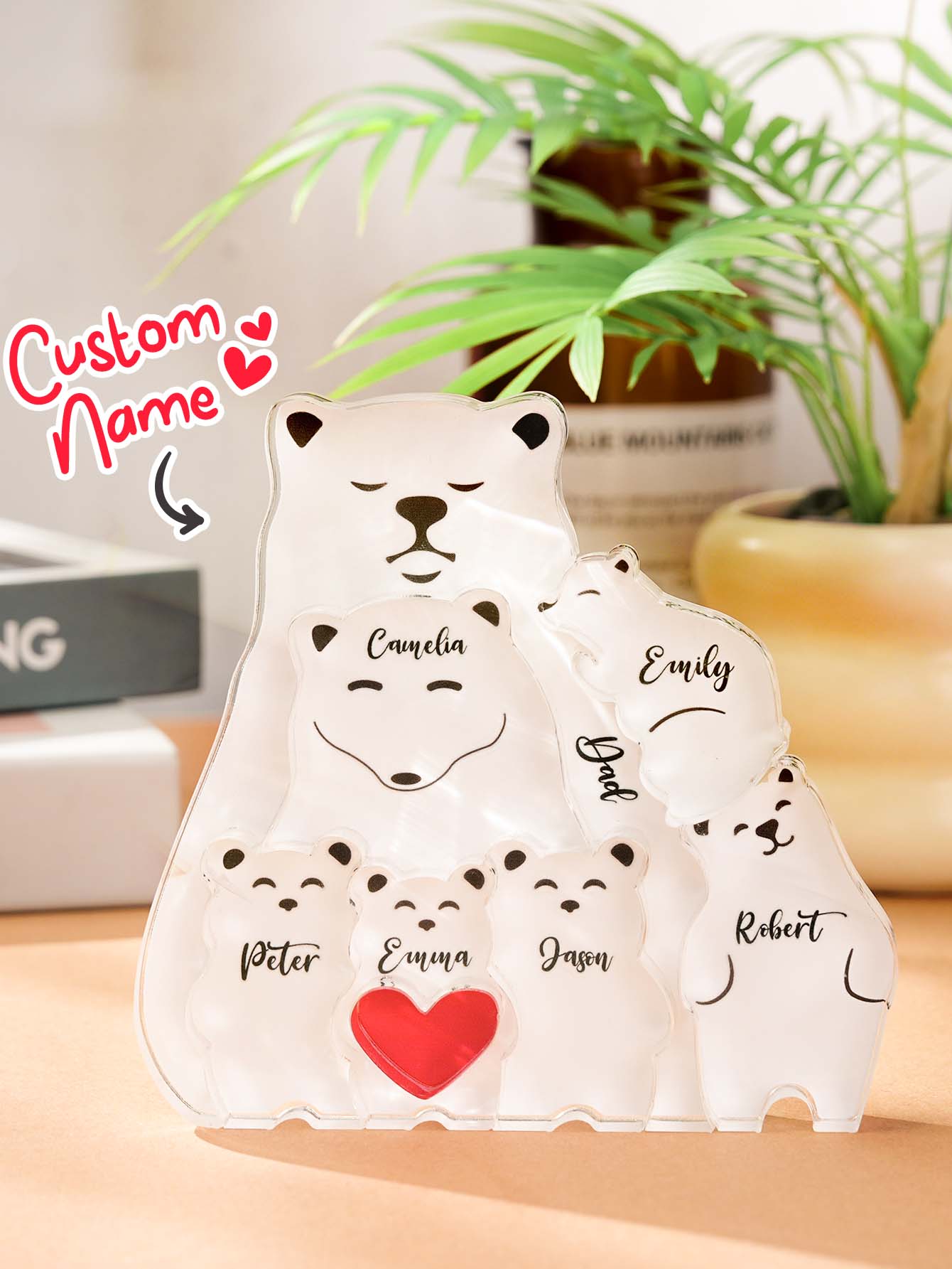 Family Bear Puzzle™ – Personalized Wooden Block Gift | Family Gift for Parents