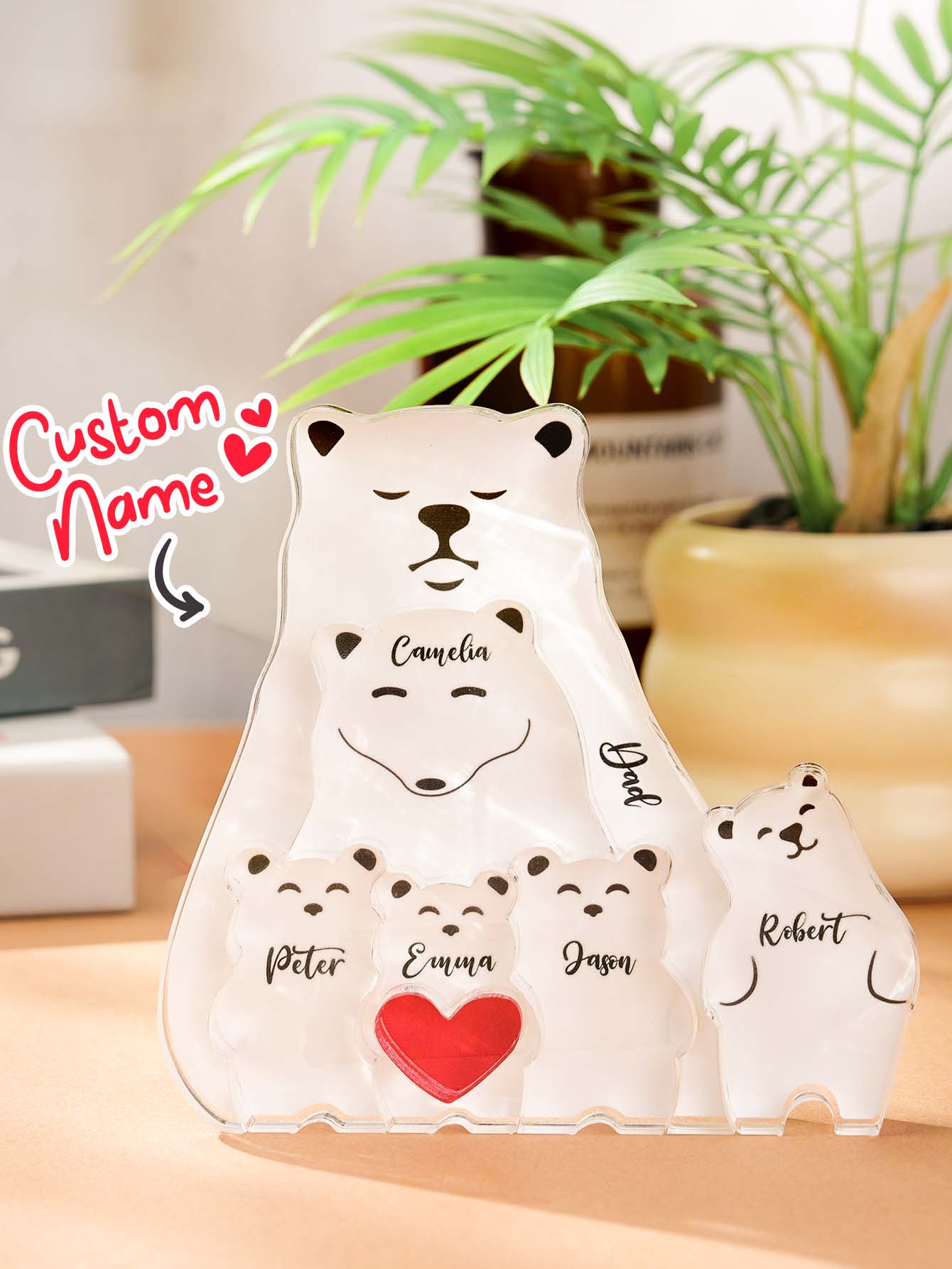 Family Bear Puzzle™ – Personalized Wooden Block Gift | Family Gift for Parents