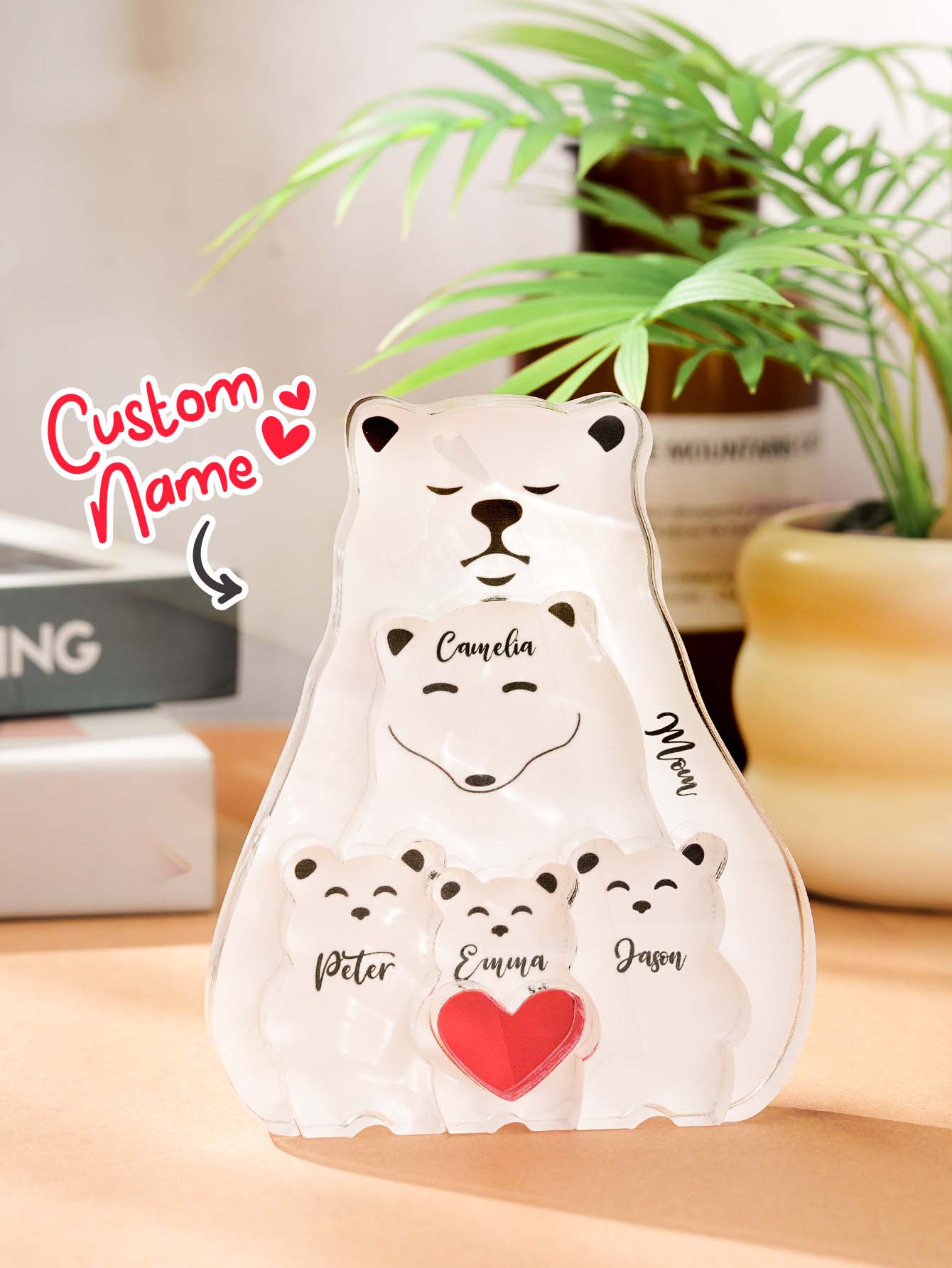 Family Bear Puzzle™ – Personalized Wooden Block Gift | Family Gift for Parents
