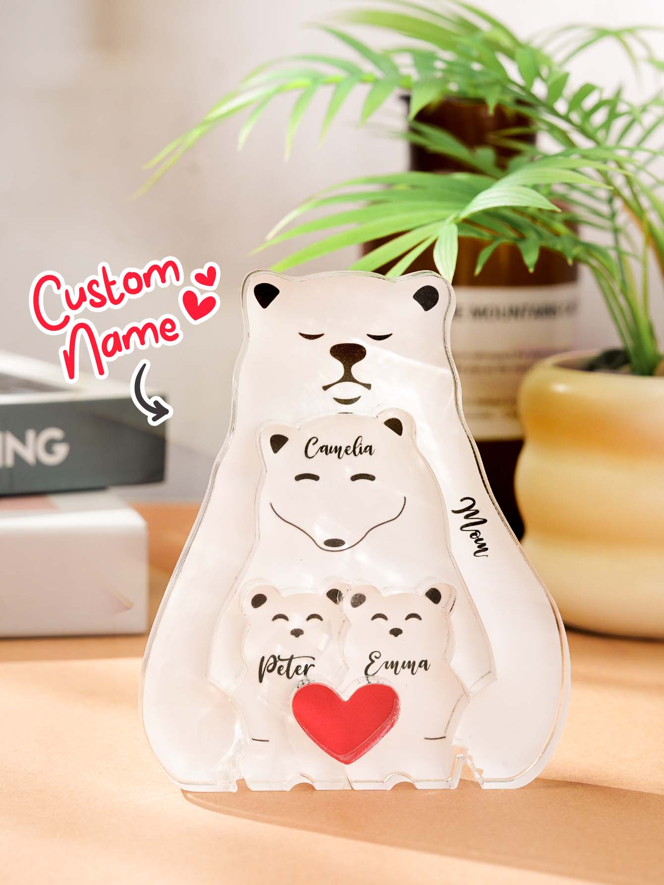 Family Bear Puzzle™ – Personalized Wooden Block Gift | Family Gift for Parents