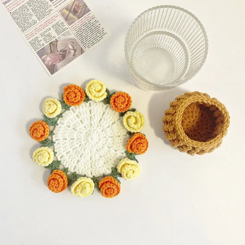 Bloom Coaster™ – Handmade Crochet Flower Gift | Cozy Home
