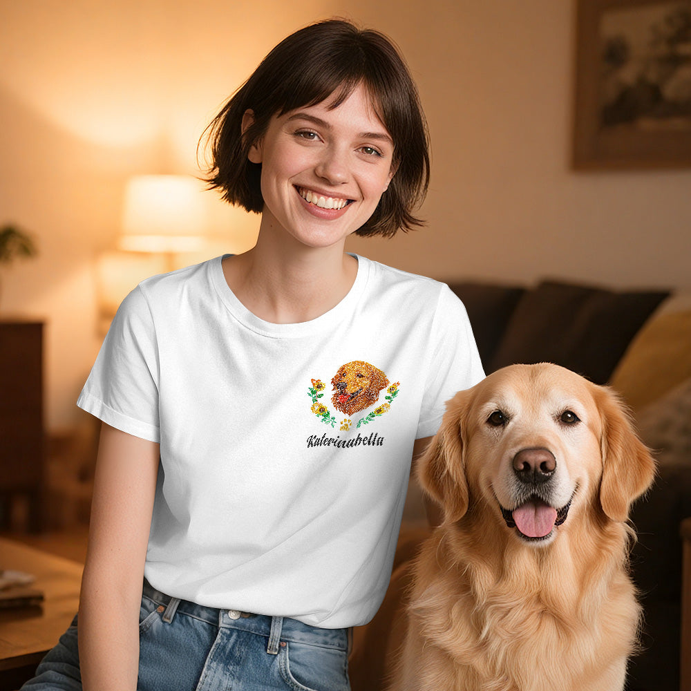 Custom Pet T-Shirt™ – Personalized Name & Wreath Design | Gift for Pet Lovers