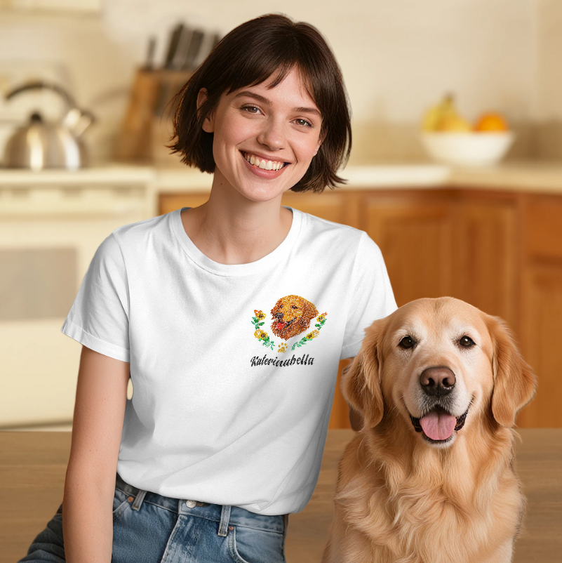 Custom Pet T-Shirt™ – Personalized Name & Wreath Design | Gift for Pet Lovers