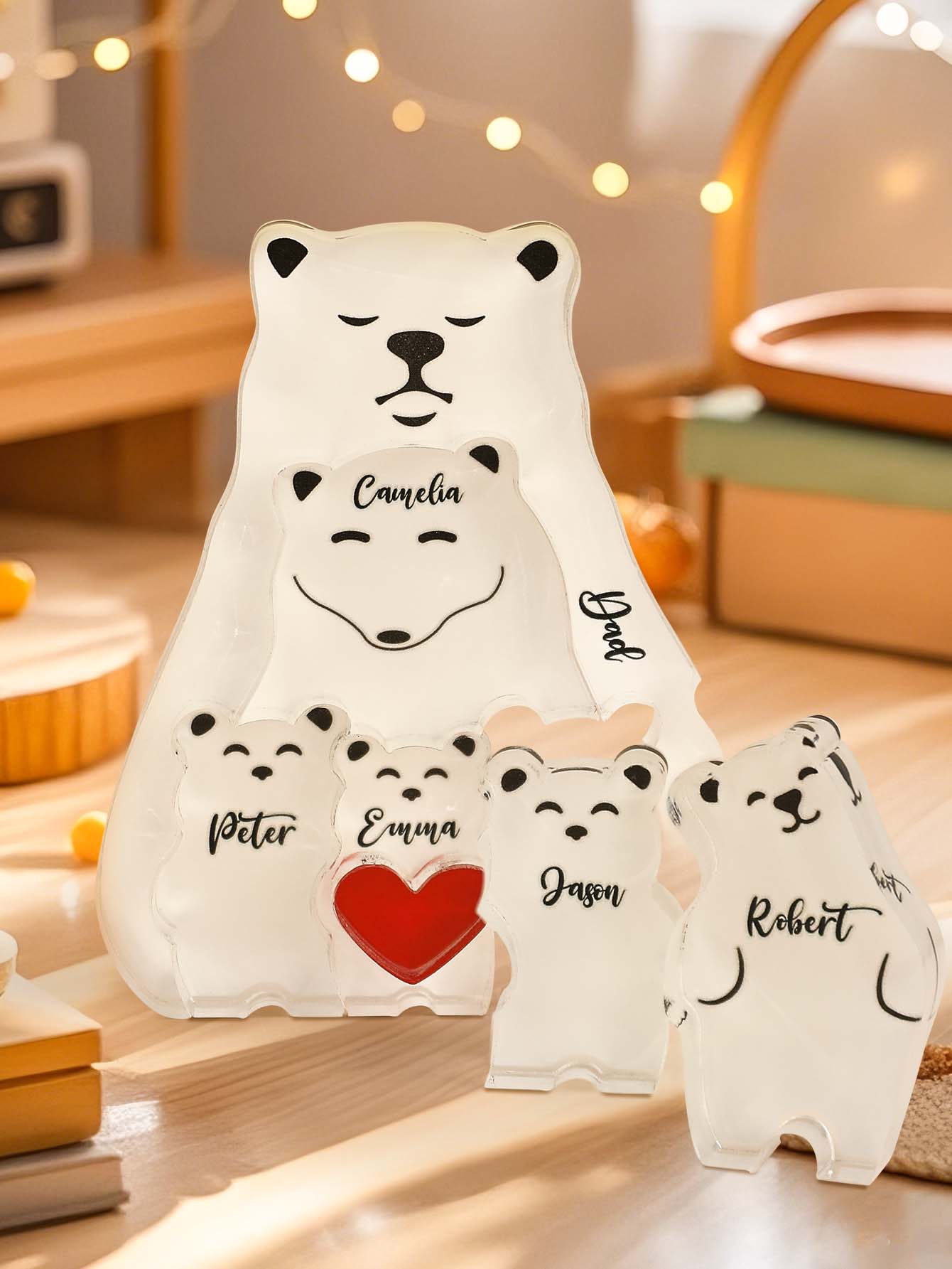 Family Bear Puzzle™ – Personalized Wooden Block Gift | Family Gift for Parents